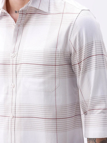 Beige Dobby Checks ShirtUnited By Hope
