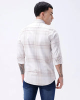 Beige Dobby Checks ShirtUnited By Hope