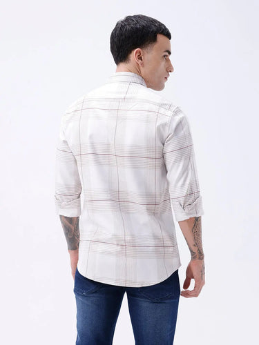 Beige Dobby Checks ShirtUnited By Hope