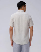Beige Double Pocket Short Sleeve Linen ShirtUnited By Hope