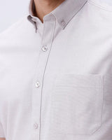 Beige Oxford Plain Short Sleeve ShirtUnited By Hope