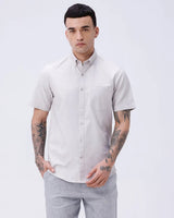 Beige Oxford Plain Short Sleeve ShirtUnited By Hope