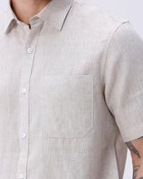 Beige Short Sleeve Linen ShirtUnited By Hope