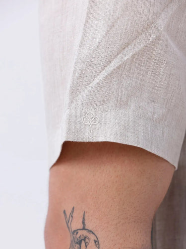 Beige Short Sleeve Linen ShirtUnited By Hope