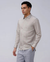 Beige and Brown Plain Tencel ShirtUnited By Hope