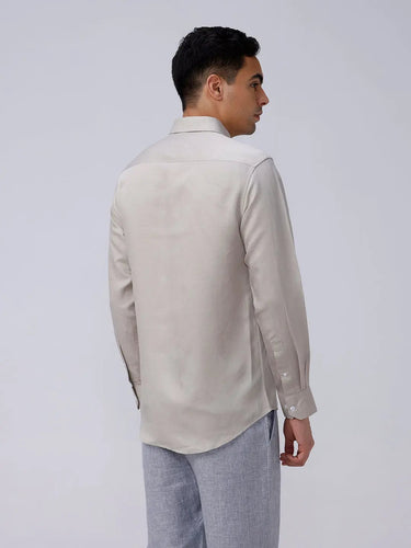 Beige and Brown Plain Tencel ShirtUnited By Hope