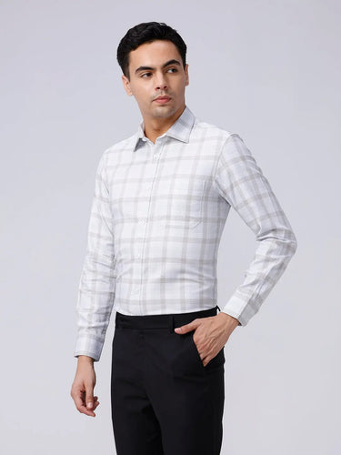 Beige and Green Checks Twill ShirtUnited By Hope