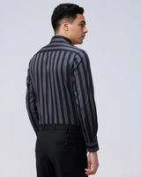 Black and Grey Stripes Dobby Button Down ShirtUnited By Hope