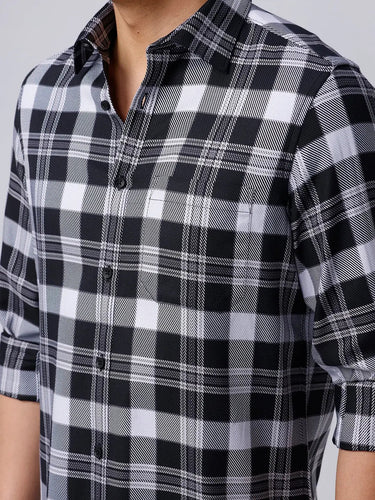 Black and White Checks Twill ShirtUnited By Hope