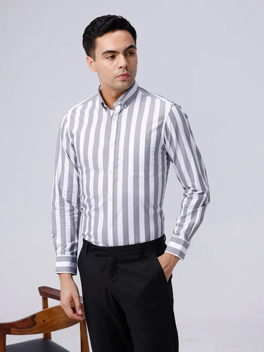 Black and White Stripes Dobby ShirtUnited By Hope