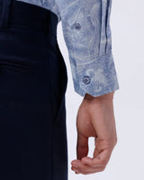 Blue Cotton Melange Printed ShirtUnited By Hope