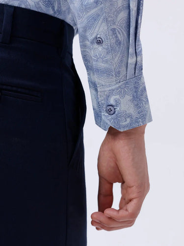 Blue Cotton Melange Printed ShirtUnited By Hope