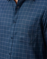 Blue Dobby Checks ShirtUnited By Hope