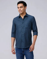 Blue Dobby Checks ShirtUnited By Hope