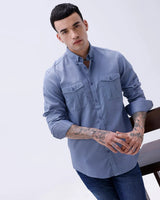 Blue Waffle Dobby Plain ShirtUnited By Hope