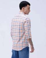 Blue and Beige Checks Dobby ShirtUnited By Hope