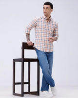 Blue and Beige Checks Dobby ShirtUnited By Hope