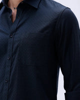 Blue and Black Structured Dobby ShirtUnited By Hope