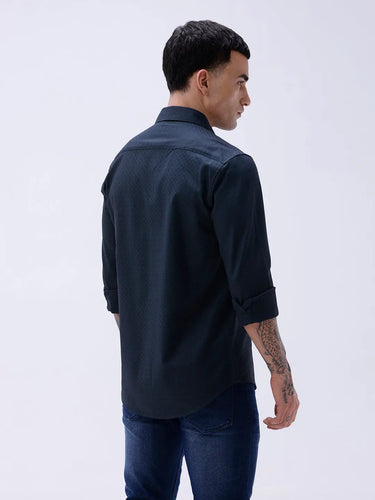 Blue and Black Structured Dobby ShirtUnited By Hope