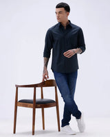 Blue and Black Structured Dobby ShirtUnited By Hope