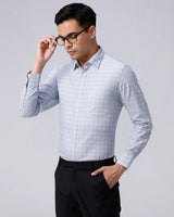 Blue and Grey Checks Poplin / Dobby ShirtUnited By Hope