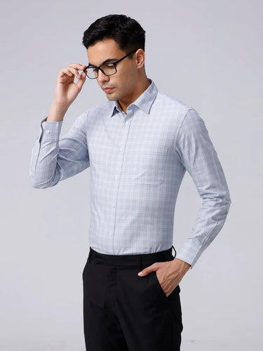 Blue and Grey Checks Poplin / Dobby ShirtUnited By Hope