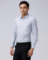 Blue and Grey Checks Poplin / Dobby ShirtUnited By Hope