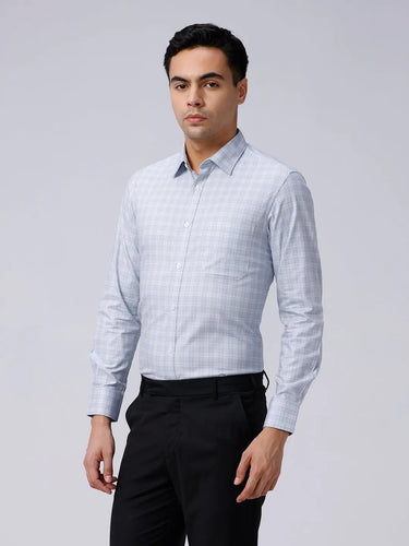 Blue and Grey Checks Poplin / Dobby ShirtUnited By Hope