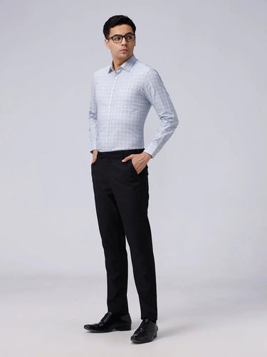 Blue and Grey Checks Poplin / Dobby ShirtUnited By Hope