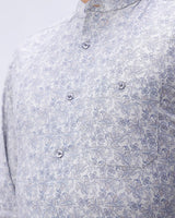 Blue and Grey Cotton Melange Printed ShirtUnited By Hope
