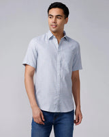 Blue and Grey Printed Dobby ShirtUnited By Hope