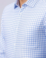 Blue and White Checks Dobby ShirtUnited By Hope