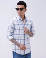 Blue and White Checks Poplin / Dobby ShirtUnited By Hope