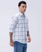 Blue and White Checks Poplin / Dobby ShirtUnited By Hope