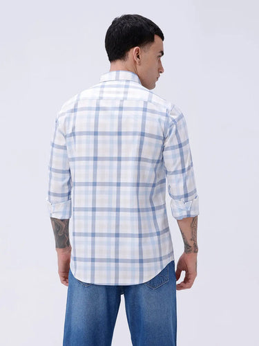 Blue and White Checks Poplin / Dobby ShirtUnited By Hope