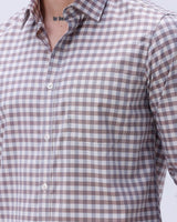Brown Checks Dobby ShirtUnited By Hope