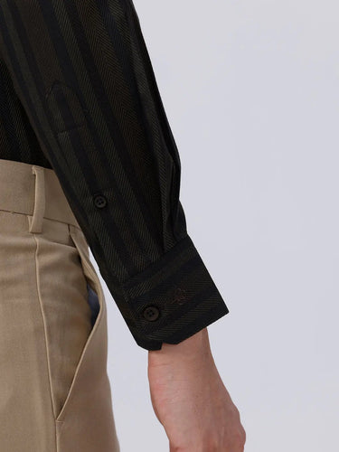 Brown and Black Stripes Twill ShirtUnited By Hope