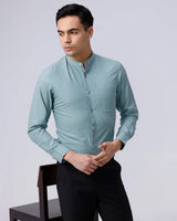 Green Cotton Tencel Plain ShirtUnited By Hope