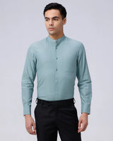 Green Cotton Tencel Plain ShirtUnited By Hope