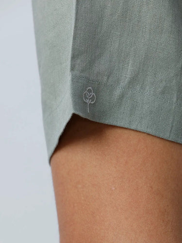 Green Double Pocket Short Sleeve Linen ShirtUnited By Hope