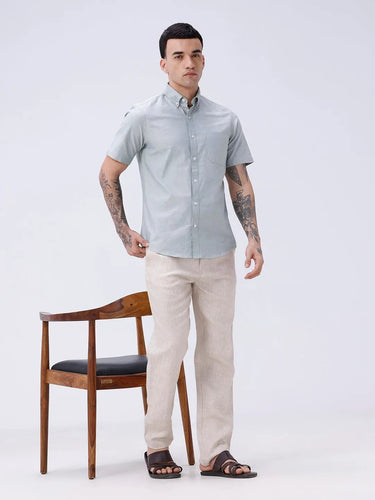 Green Oxford Plain Short Sleeve ShirtUnited By Hope