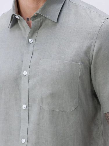 Green Short Sleeve Linen ShirtUnited By Hope