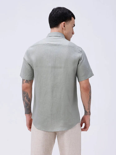 Green Short Sleeve Linen ShirtUnited By Hope