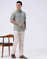 Green Short Sleeve Linen ShirtUnited By Hope
