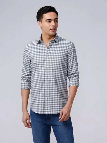 Green and Beige Checks Dobby ShirtUnited By Hope