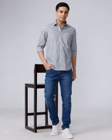 Green and Beige Checks Dobby ShirtUnited By Hope