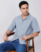 Green and Grey Stripes Waffle Dobby ShirtUnited By Hope