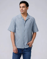 Green and Grey Stripes Waffle Dobby ShirtUnited By Hope
