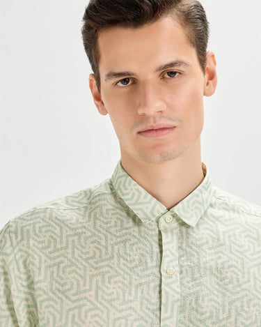 Green printed linen shirtUnited By Hope