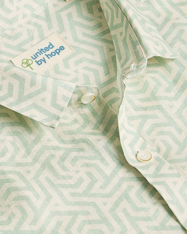 Green printed linen shirtUnited By Hope